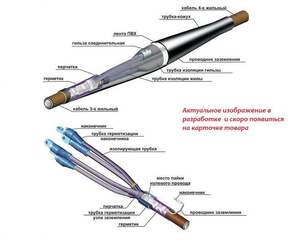 Муфта кабельная 3 ПКТпб-1 (35-50) с наконечниками